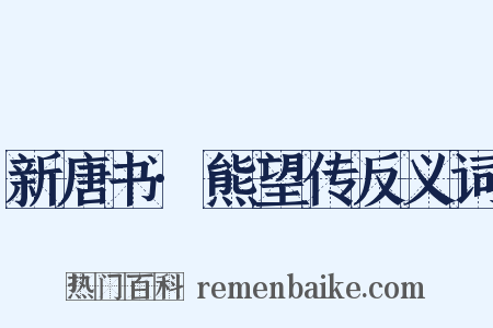 新唐书·熊望传反义词是什么意思的图片